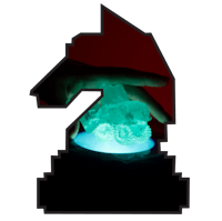 a hand holding a green crystal in front of a black background